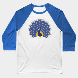 Colorful Abstract Peacock Bird Lover Design Baseball T-Shirt